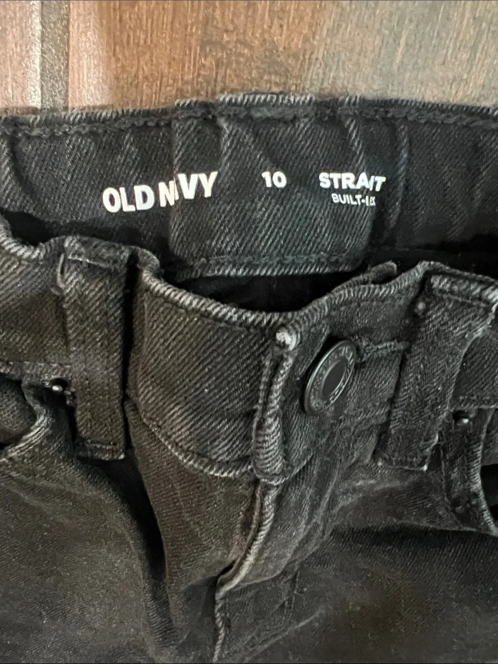 Boys Old Navy Straight Leg Jeans in Black and Blue Denim